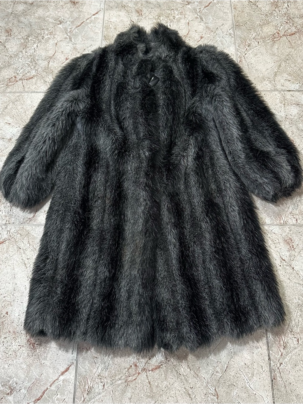 Vintage Style VI Ltd Black Faux Fur Long Coat